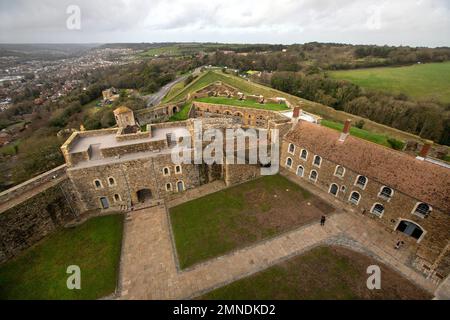 Bild von Tim Cuff. 9. Dez. 2022 - 10. Jan. 2023. Fassade von Dover Castle, Kent, England Stockfoto