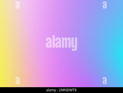 Farbverlauf, Gitterverlauf, abstrakter Hintergrund, Bild, Körnung, Farben: Hell, Regenbogen, Pastellfarben, Gelb, Pink, Lila, Blau, Illustration Stockfoto