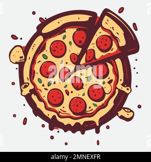 Pizzasymbol isoliert auf weißem Hintergrund. Stock Vektor