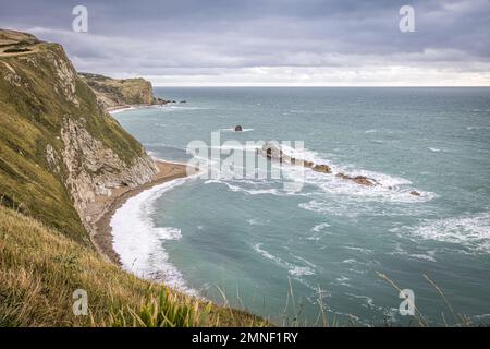 St. Oswald's Bay, in der Nähe von Lulworth, Jurassic Coast, Dorset, England Stockfoto