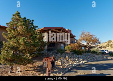 Prescott, AZ - 17. November 2022: Eintritt zum Phippen Museum of Art and Heritage of the American West. Stockfoto