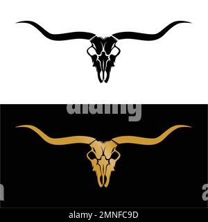 Longhorn-Schädel. Vektordarstellung. Stock Vektor
