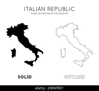 Karte Italien. Leere Vektorkarte des Landes. Grenzen Italiens für Ihre Infografik. Vektorabbildung. Stock Vektor
