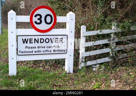 Wendover, Buckinghamshire, Großbritannien. 30. Januar 2023. Teile von Wendover sind jetzt aufgrund der riesigen Bauarbeiten im Jahr HS2 in der Gegend nicht mehr zu erkennen. Kredit: Maureen McLean/Alamy Live News Stockfoto