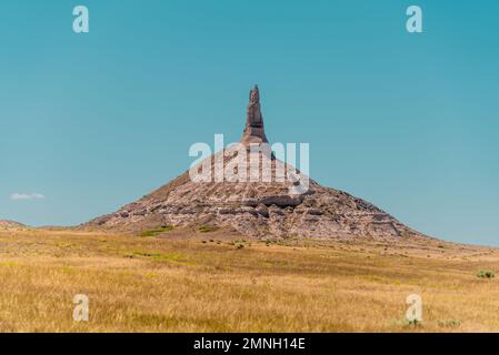 Chimney Rock, Nebraska mit Landschaftsblick Stockfoto