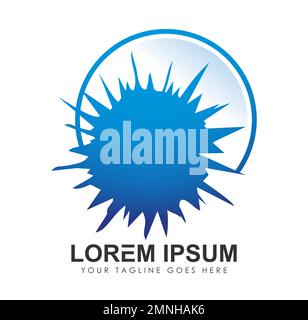 Symbol für blaues Splash Background Vector Symbol Illustration mit weißem Hintergrund isoliert Stock Vektor