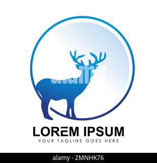 Deer Circle Logo-Vorlage Vektorsymbol Zeichendarstellung auf weißem Hintergrund isoliert Stock Vektor
