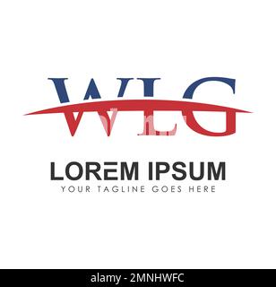 WLG-Monogramm-Logo Anfangsbuchstaben Vektorzeichen auf weißem Hintergrund isoliert Stock Vektor