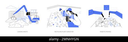 Abstract Concept Vector Illustrations in der Recyclinganlage. Stock Vektor