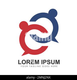 People Connected Logo Vektor Symbol Zeichendarstellung auf weißem Hintergrund isoliert Stock Vektor