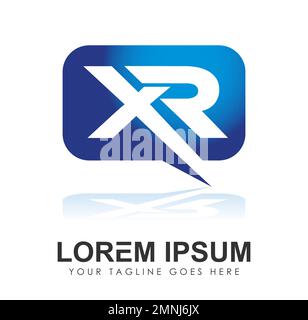 Monogramm Logo Anfangsbuchstabe XR Vektorzeichen auf weißem Hintergrund isoliert Stock Vektor