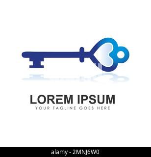 Key Logo Illustration Vector Symbol Illustration Illustration in weißem Hintergrund isoliert Stock Vektor
