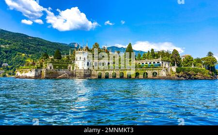 Palazzo Borromeo, Blick von außen auf den Palast in Isola Bella, Inselgruppe Isole Borromee, Lago Maggiore, Italien Stockfoto