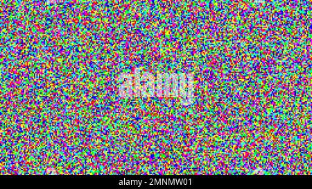 Nahtlose verpixelte tv-Rauschstruktur. Farb-TV-Signal-Rauschkorn. Interferenzen und Störimpulse auf dem Bildschirm. Grunge-Vektor Stock Vektor
