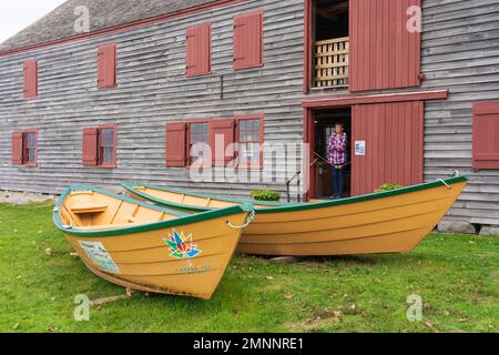 Das Museum beim riesigen Kürbis-Festival in Shelburne, Nova Scotia, Kanada. Stockfoto