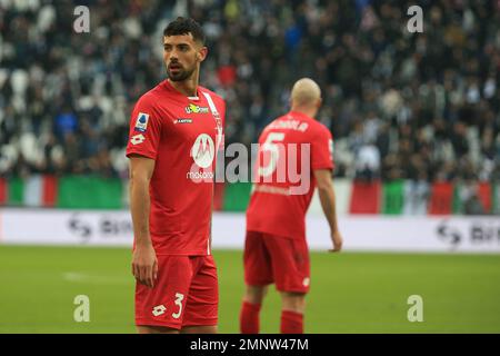 Allianz Stadium, Turin, Italien, 29. Januar 2023, Pablo Mari (AC Monza) beim Spiel Juventus FC gegen AC Monza – italienische Fußballserie A. Stockfoto