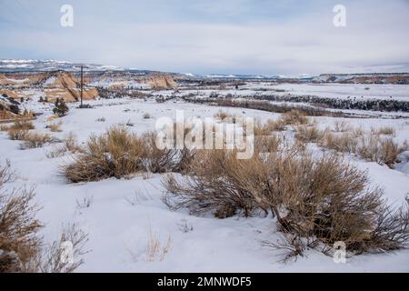 Boulder, Utah, ist eine kleine Ranchstadt an der Utah State Route 12. Stockfoto