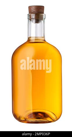 Whiskey-Flasche isoliert auf weißem Hintergrund Stockfoto