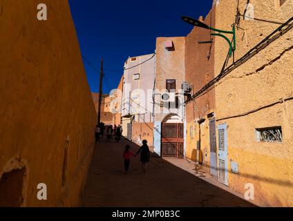 Ksar El Atteuf Street, Nordafrika, Ghardaia, Algerien Stockfoto