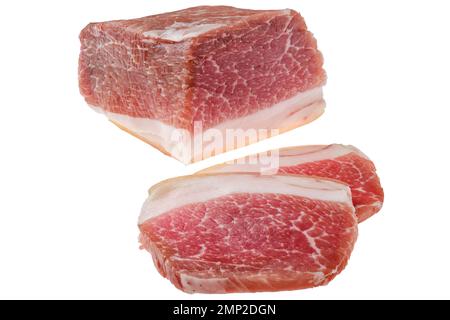 Gesalzenes Schweinebauch-Fleisch mit Schmalz Stockfoto