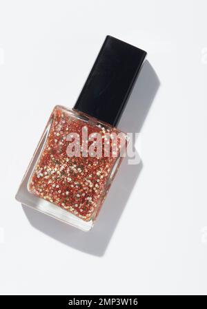 Glitzer Nagellack Flasche Maniküre, Schönheit, Mode, weiblich, Pflege, Frau, Lack, Kosmetik, Nagel, Gel, politur, Lack, Fingernagel, Farbe, Hand, E Stockfoto