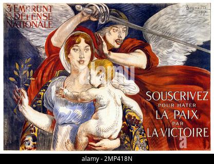 3E Emprunt de la Défense Nationale. Souscrivez pour hâter la paix par la victoire von Paul Albert Besnard (1849-1934). Poster wurde 1917 in Frankreich veröffentlicht. Stockfoto