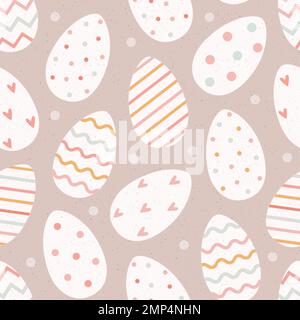 Ostervektornahtloses Muster mit Eiern. Kann zum Einpacken von Papier, Stoff und Hintergrund verwendet werden. Stock Vektor