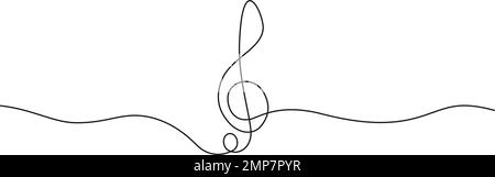 Durchgehende einzeilige Zeichnung von Höhen-Spalt, abstraktes Notenblatt Linienkunst Vektordarstellung Stock Vektor