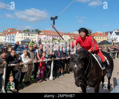 Beim Ringturnier in Augustenborg in Dänemark. Vvbvanbree Fotografie. Stockfoto