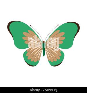 Darstellung des Schmetterlingsvektors. Isolierte Cartoon-Set-Ikone dekoratives Insekt. Vektor-Cartoon-Symbol Schmetterling. Stock Vektor