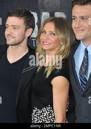 Justin Timberlake, Cameron Diaz und Jason Segel nehmen an der Premiere ihres neuen Films Bad Teacher im Ziegfeld Theatre Teil. New York, NY 6/20/2011 Stockfoto