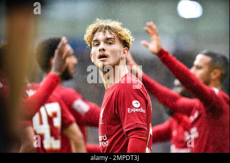 Harvey Elliott aus Liverpool während des Emirates FA Cup vierten Ringspiels zwischen Brighton & Hove Albion und Liverpool im American Express Community Stadium , Brighton , Großbritannien - 29. Januar 2023 Photo Simon Dack/Tele Images. Nur redaktionelle Verwendung. Kein Merchandising. Für Fußballbilder gelten Einschränkungen für FA und Premier League. Keine Nutzung von Internet/Mobilgeräten ohne FAPL-Lizenz. Weitere Informationen erhalten Sie von Football Dataco Stockfoto