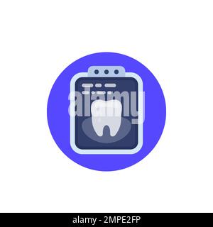 Dentales Röntgenbild-Symbol, flacher Vektor Stock Vektor