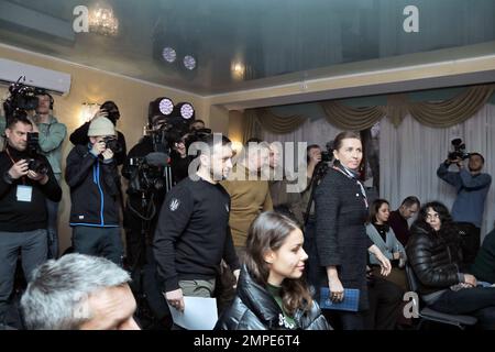 Nicht exklusiv: ODESA, UKRAINE - 30. JANUAR 2023 - Präsident der Ukraine Volodymyr Zelenskyy und Premierministerin des Königreichs Dänemark Mette Frederi Stockfoto