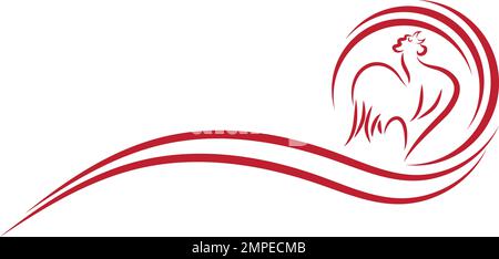 Hahn in Rot, Hahn Logo, Huhn Logo Stock Vektor