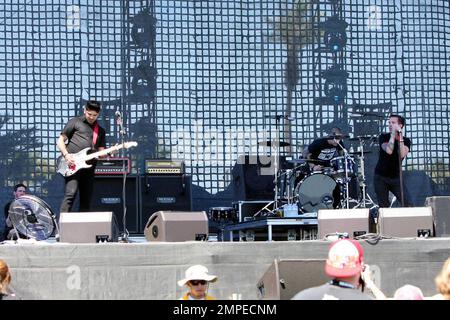 Die Canadian Rocker Billy Talent treten beim Coachella Music and Arts Festival 2009 auf. Indio, Kalifornien. 4/18/09. Stockfoto