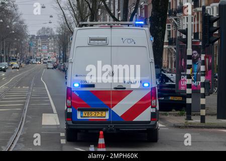 Backside Police Truck In Amsterdam Niederlande 24-1-2023 Stockfoto
