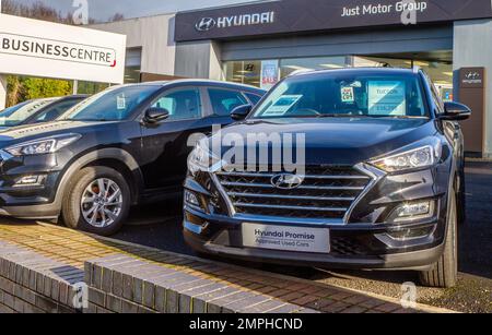 2023 HYUNDAI TUCSON SUV, Just Motor Group Neuwagen zum Verkauf im Showroom in Preston, Großbritannien Stockfoto