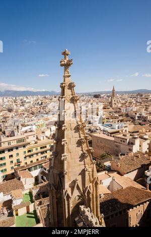 Pinaculos, Catedral de Mallorca, siglo XIII, Monumento histórico - artístico, Palma, Mallorca, Balearen, Spanien, Europa Stockfoto