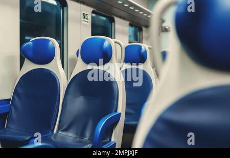 Innenansicht der Doppeldecker Zug. Stockfoto