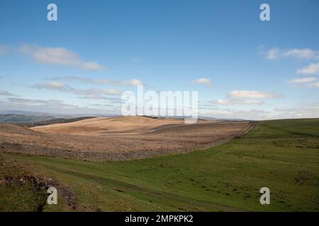 Bowstonegate und Kinder Scout in der Ferne von nahe Sponds Hill über Lyme Park Cheshire England aus gesehen Stockfoto