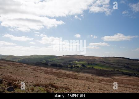 Bowstonegate und Lyme Park von Black Hill in der Nähe von Disley Derbyshire England aus gesehen Stockfoto