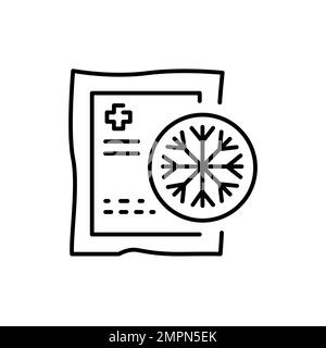Farbliniensymbol für sofortige kalte Komprimierung. Erste Hilfe. Medizinische Hilfe. Stock Vektor