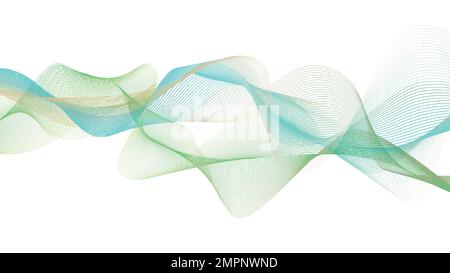 Abstrakter blauer und grüner Wellenhintergrund – Vektordarstellung Stock Vektor
