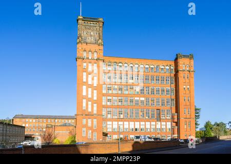 Belper Mill Derwent Valley Mills World Heritage Site East Mill Tower von Strutt's Mill Belper North Mill Belper Derbyshire Amber Valley England UK Stockfoto