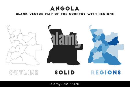 Angola-Karte. Borders of Angola für Ihre Infografik. Vektorform. Vektordarstellung. Stock Vektor