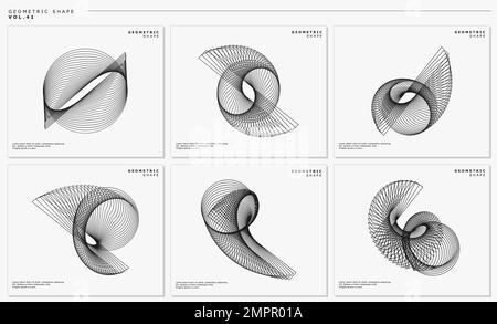 Moderne Übergänge abstrakter Vektorsatz. Dynamic Line Vector Design Kollektion. Stock Vektor