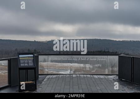 Flugpfad vom Visitor Center Complex, Flight 93 National Memorial, Pennmsylvania USA, Stoystown, Pennsylvania Stockfoto