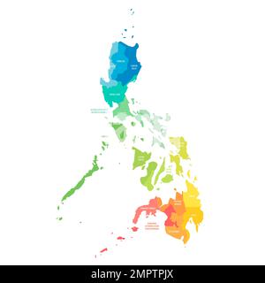 Politische Karte der Verwaltungseinheiten auf den Philippinen Stock Vektor