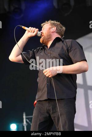 Elbow tritt live auf dem V Fest in London auf. 8/23/09. Stockfoto